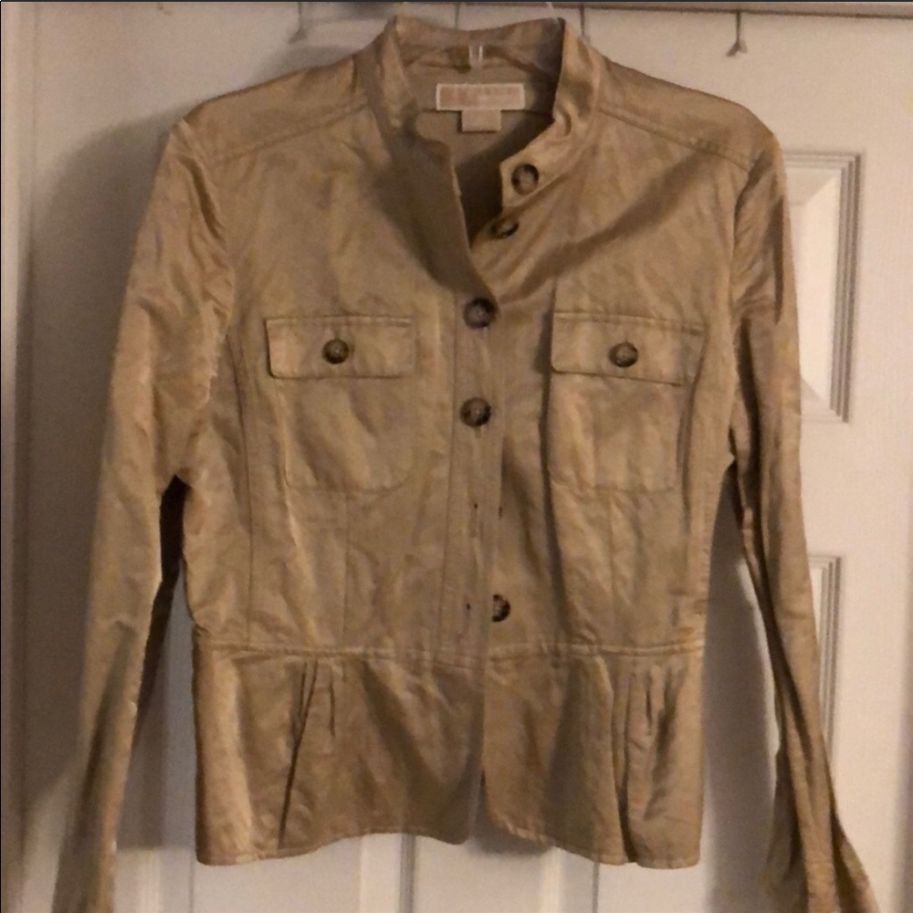 💥Michael Kors Gold/Tan Crinkle Jacket🔥